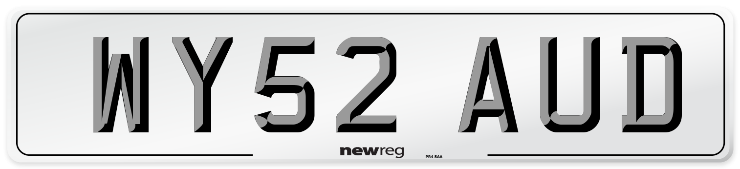 WY52 AUD Number Plate from New Reg